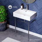 Swiss Madison Well Made Forever SM-CS711, Claire 24" Ceramic Console Sink In Glossy White Basin