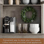 71” Kitchen Pantry Storage Cabinet with Glass Doors and Microwave Stand, Freestanding Tall Kitchen Cabinet with Adjustable Shelves for Dining Room, Grey