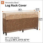 Classic Accessories Veranda's Best Waterproof Log Rack Cover, 96 x 24 x 42 Inch