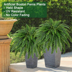 Dkaltm Artificial Boston Fern Bush- Set of 2 Large Artificial Ferns for Outdoors, 45Inch Large Faux Ferns, Suitable for Office & Living Room Decor, 55Branches for Each Bouquet