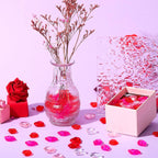 Deekin 240 Pcs Mini Heart Vase Filler Acrylic Table Scatter Heart Ornaments Mini Lips Small Rose Flower Beads Table Scatter for Engagement Wedding Anniversary Party