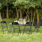 Sweetcrispy Folding Chair 10 Pack, Plastic Foldable Chairs with 330-Pound Capacity, Sturdy Metal Portable Chair, Easy to Use and Store, Outdoor and Indoor, for Home, Office, Party, Comfy, Black