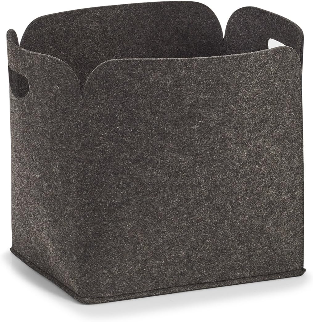 Zeller 14369 High, Felt Storage Basket – Anthracite, felt, charcoal, 36 x 28 x 36 cm