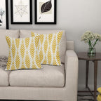 Sweetshow Yellow Boho Pillow Covers 18x18 Set of 2 Bohemian Ethnic Geometric Herringbone Print Decorative Throw Pillows Outdoor Pillowcase Square Linen Farmhouse Cushion Case Decor for Couch Sofa Bed