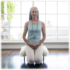 Meditation Bench Luxury Genuine Sheepskin Seat Cover meditate deeper & longer in pure comfort - mindful prayer kneeler - unique ergonomic design supports back and knees to bring health & wellbeing