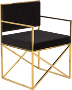 SAFAVIEH Couture Collection Kian Gold and Black Velvet Directors Chair
