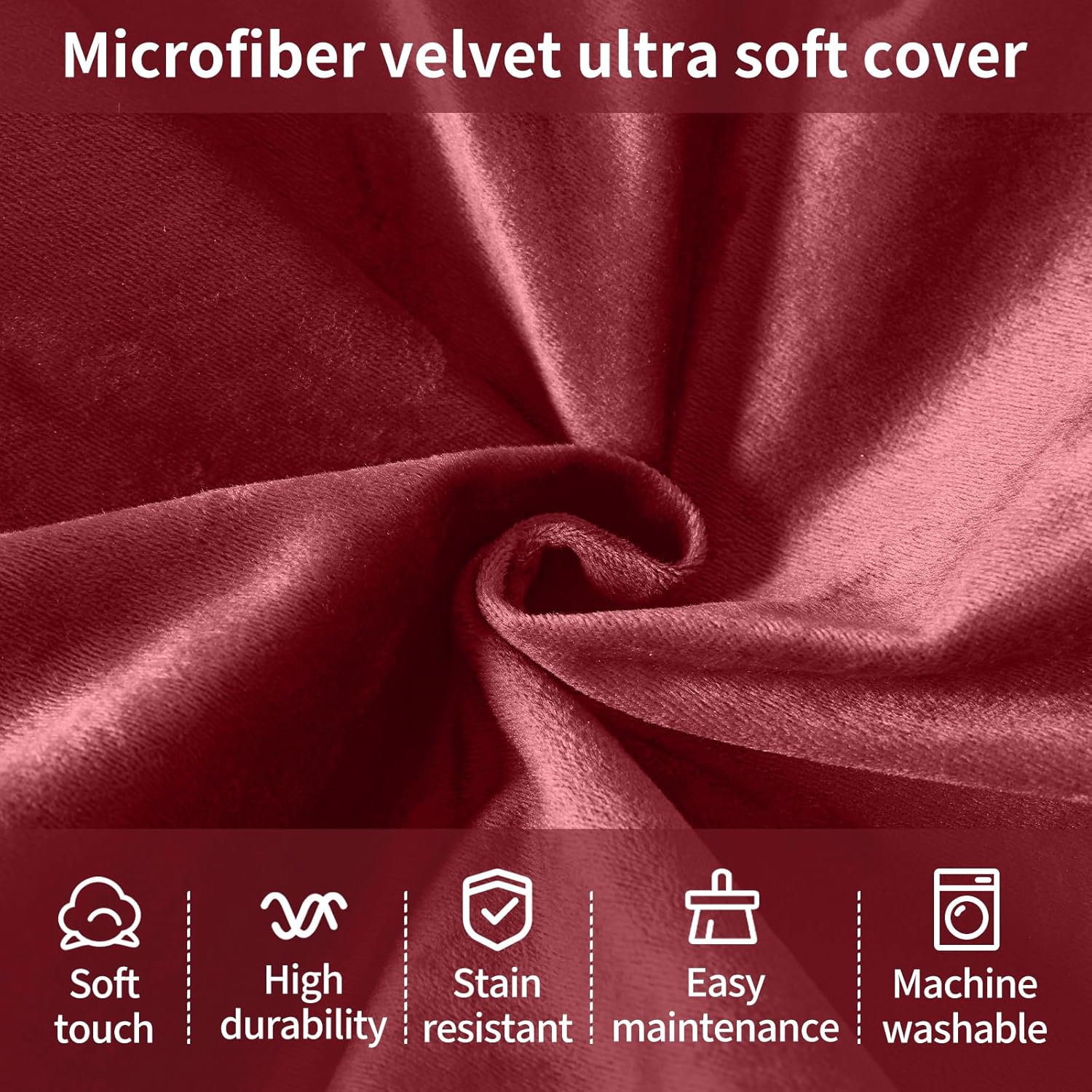 4FT Bean Bag Chair, Large Bean Bag with Filling, Memory Foam Bean Bags with Ultra Soft Washable Dutch Velvet Cover for Living Room, Bedroom and Gaming Room -4 Foot, Red