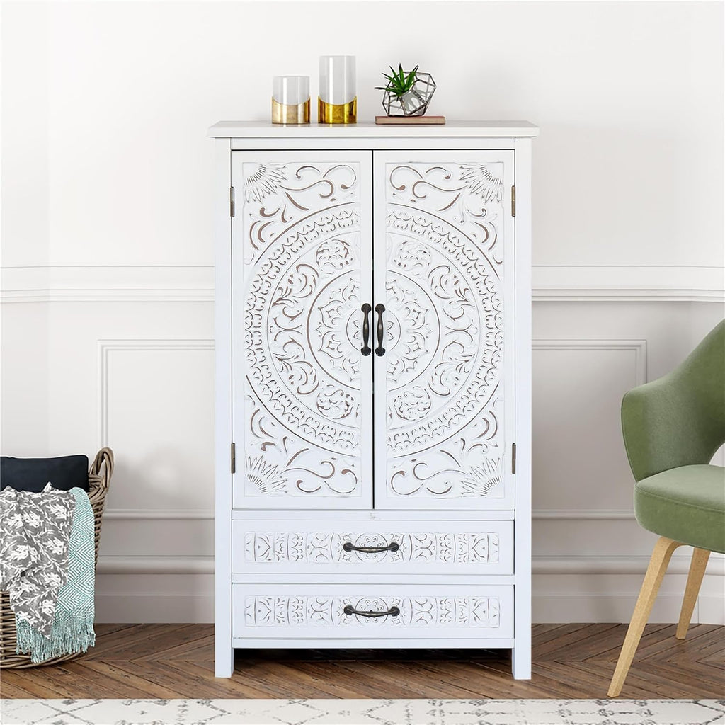 Modern White Storage Cabinet, Rustic Sideboard Pantry Cabinet, for Home Decor and Organization,for Kitchen Home