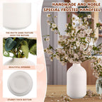Tioncy 15 Set 5.5"*3" White Ceramic Bud Vases Bulk Boho Valentine's Day Decoration Centerpieces Small Flower White Ceramic Vases for Dry Flowers Pampas Grass Home Wedding DIY Table Decor