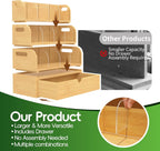 Bamboo Tea Bag Organizer for Coffee Bar, 4 Tier Modular Tea Organizer with Drawer, Large Capacity Tea Storage Box, Stackable Tea Station Organizer, No Assembly, Kitchen Counter