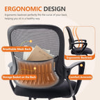 Sweetcrispy Reception Guest Chair Set of 1, Stationary Non Rolling Mesh Mid Back Computer Office Desk with Lumbar Support for Home Waiting Area Conference Room Bedroom