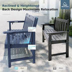 MFSTUDIO 50 Inches HDPE Outdoor Bench, Weatherproof Garden Benches, 2-Person Patio Bench for Outside with 700 lbs Weight Capacity, Perfect for Porch, Backyard and Park, Navy