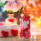 24 Pieces Valentine Heart Shaped Rattan Balls 2.36 Inch Heart Vase Bowl Fillers DIY Craft Wicker Rattan Decor for Valentine Wedding Party Decor (Pink,White,Red,Rose Red)