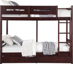 Espresso Twin,Twin Bunk Bed with Ladder