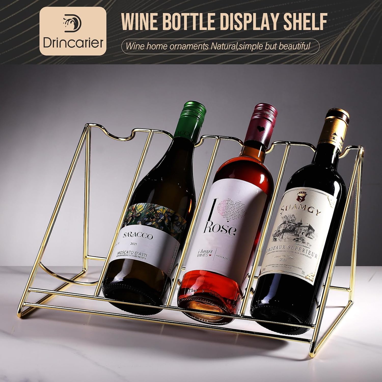 Wine Bottle Display Shelf,Wine Storage Rack, Liquor Bottle Display Shelf, Bar Kitchen Small Wine Rack for Bar Family