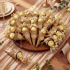 Unittype 24 Pcs Wedding Chocolate Mini Dried Flower Cones Holder Bulk Dried Flowers Bundle with Kraft Paper Cone, Wedding Graduation Baby Shower Flowers Party Favors for Guests DIY Crafts Gifts