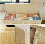 L Shape Storage Bench,63 in L-Shaped Kitchen Breakfast Corner Bench with Cushioned Seat and Hidden Storage Function,Wooden Backless Bench for Entryway,Suitable for Dining Room,Kitchen