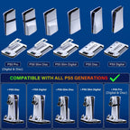 PS5/Slim/Pro Cooling Station with Controller Charging Station for Playstation Console Playstation 5 Slim&Standard Disc/Digital Console, PS5 Pro Stand Cooler Accessories Incl Cooling Fan/3 USB Hubs