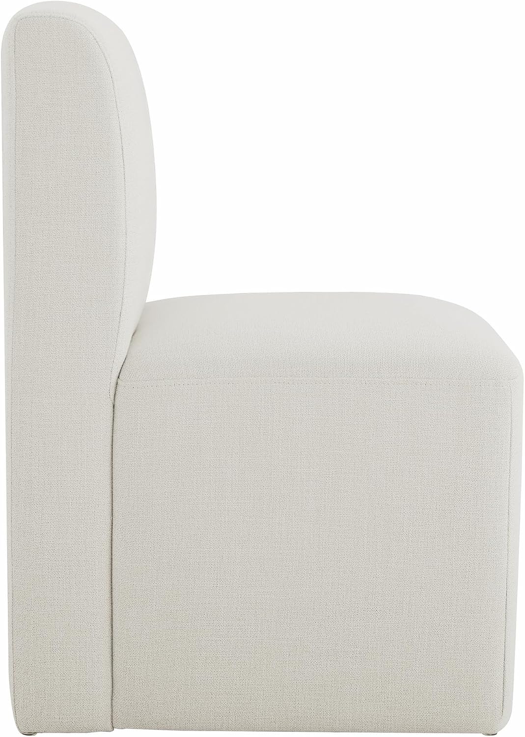 CHITA Dining Chairs with Casters Set of 4, FSC Certified Upholstered Armless Modern Rolling Dining Chairs with Rollers for Bedroom Reading Room Living Room, Fully Assembled, Linen