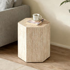 Hexagonal Side Table with 3 Anti-Slip Mat, Side Table Nightstand for Living Room, Bedroom,Sofa, 15.75" L x 13.58" W x 18.90" H, No Assembly Required,DSS