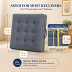 Allaboutsla Recliner Cushion for Elderly: 20x20x5 Comfy Recliner Seat Cushion, Dual-Layer Foam Support for Long Sitting and Raise Seat Height, Non-Slip Cushions for Recliners, Couch & Armchair - Gray
