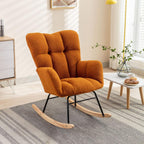 Adulto Teddy Rocking Chair Outdoor Indoor Living Room Nursery Wooden G,A5 | Soft teddy fabric rocking chair with foam filling, wooden frame, and metal base. Supports up to 250 LBS. Easy 25-min ass