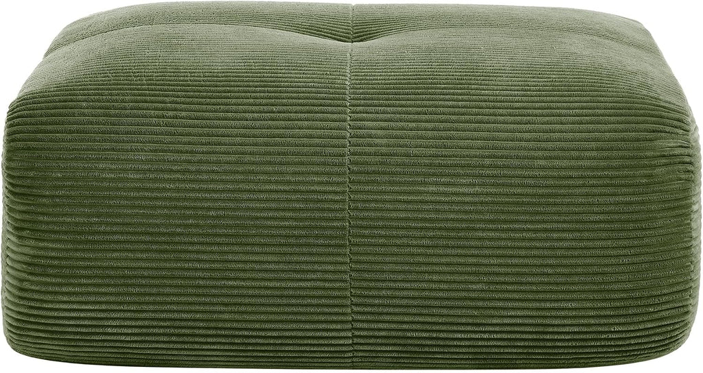 SoarFlash Corduroy Sectional Sofa Ottoman,Green
