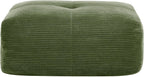SoarFlash Corduroy Sectional Sofa Ottoman,Green