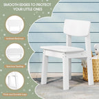 WestinTrends Tiny Terraces Outdoor HDPE Kids Modern Plastic Toddler Dining Chairs (Set of Two), White