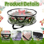 5 Pcs Wreath Storage Container, 24 x 8 Inch Clear Wreath Storage Bag with Handles Waterproof Christmas Garland Storage Holder for Xmas Seasonal