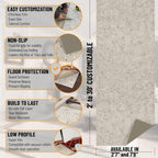 Ottomanson Non Slip Rug Pad Grip 3x9 1/8 Thick, Protection for Any Flooring Surface, Keep Your Runner Rug and Area Rugs in Place, 2'7" x 9', Beige