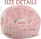 Plush Faux Fur Bean Bag Chairs, Memory Foam Filled Sofa Chair Shape Bean Bag for Adults/Teens/Kids, Ultra-Soft Lazy Sofa for Living Room Bedroom College Dorm, Pink