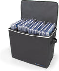CASEMATIX Graded Comic Book Storage Bin – Protective Organizer Case Fits 28 CGC Graded Comics, Pro Collector Edition with 3 Internal Dividers, Built-In Zipper, Carry Handles & Stackable Design