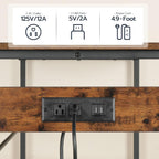 HOOBRO Kitchen Island with Storage, Kitchen Island Table with Power Outlet, 47.2" L 3 Tier Kitchen Counter and Microwave Stand, for Home, Kitchen and Dining Room, Rustic Brown and Black BF120UZD01