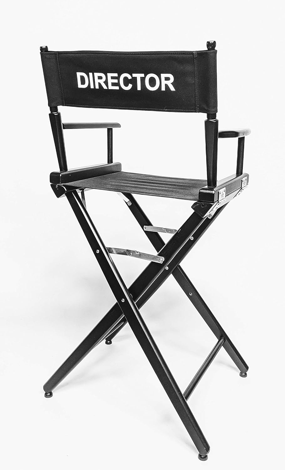 Filmcraft Personalized Tall Director's Chair – Black Finish with Customizable Black Canvas, Complete Professional Package for Filmmakers & Creatives (Black Frame - Black Canvas)