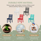WestinTrends Treehouse Outdoor HDPE Kids Plastic Toddler Dining Chair (Set of Two), White