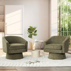 CABIHOME 360° Accent Chair, Wood Frame & Soft Padded Lounge Chair with Ergonomic Wrap Design, Cozy Chenille Fabric Armchair for Living Room, Garden, Patio