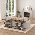 Entryway Table for Foyer,41.3 Inch Industrial Narrow Console Table,Accent Decor Living Room Furniture,Hallway & Sofa Table for Entrance,4-Tier Storage Shelves,Metal Frame,Thick Wood Top