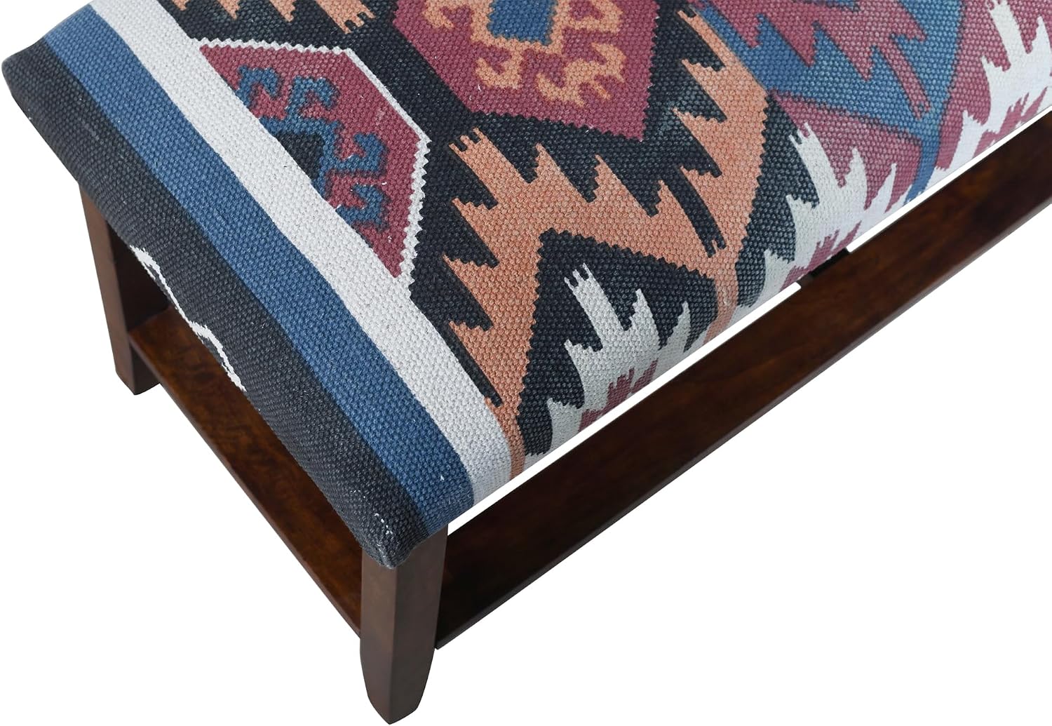 LR Home Red Handmade Upholstered Bench for Bedroom End of Bed | Accent Bench for Entryway, Foyer, Living Room, Mudroom, Hallway or Seating | Long Rectangle Storage Bench | 40" W x 16" D x 18" H