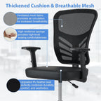 COSTWAY Tall Office Chair, Ergonomic Mesh Back Counter Height Standing Desk Chair w/Adjustable Footrest & Armrests, Rolling Height Adjustable Computer Drafting Chair for Home Office, Black