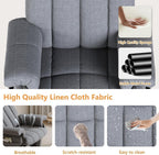JIASTING 360° Swivel Recliner Chair with Ottoman & Double Side Pockets, Nursing Glider Rocking Recliner Chair, Gliding Chairs for Nursery, Living Room, Bedroom, Office (Gray)