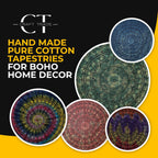 Craft Trade Indian Cotton Mandala Wall Hanging Tapestry for Aesthetic Boho Hippie Living Room, Meditation & Bedroom Décor - Green - 54x84 Inches