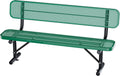 6FT/72INCH Heavy Duty Metal Park Bench for Outside, Outdoor Garden Benches with Backrest & Portable Frame, Expanded Metal Mesh Bench for Shopping Malls, Lawn, Park, Deck, Patio, Porch, Green