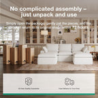 Novilla 104.3" Modular Cloud Couch, Modern Sectional Sofa with Smarts Coil® Support, Chenille Fabric, Upholstered Couch for Living Room Apartments Bedroom, No Assembly, 3 Seater + 1 Ottoman, White