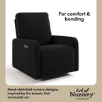 Storkcraft Kyoto Deluxe Extra-Wide Power Recliner Swivel Glider – Premium Electronic Nursery Wide Glider Rocking Chair, Oeko-TEX 100 Certified, Includes Dual-USB Charging Port (Black Boucle)