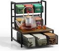 Tea Bag Organizer, 3 Tier Tea Bag Holder with Drawer, Tea Storage Chest for Countertop