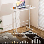 COMHOMA Standing Desk Adjustable Height & Tiltable Tabletop, Portable Stand Up Desk for Laptop, Mobile Folding Desk for Home Office Work and Walking Pad Treadmill, Height 30.7"-46.4", White