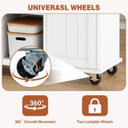 JY QAQA 42" Rolling Kitchen Island Cart with Storage, Drop Leaf Countertop, Drawers & Towel Rack, Mobile Kitchen Table on Wheels for Kitchen Dining Room, White