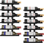 Hoctieon 2-Set 6 Tier Wall Mount Wine Rack (12 Tiers), Wall Racks for Wine Bottles Display and Storage, Hanging Bottle Organizer for Living Room, Dining Room, Wine Cellar, Bar, Black