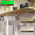 ASTRONAPE Kitchen Island Cart with Drop-Leaf Countertop, Rolling Storage Cabinet with Microwave Stand, Towel Rack & Power Outlet, Mobile Buffet Cart on Wheels for Small Kitchen